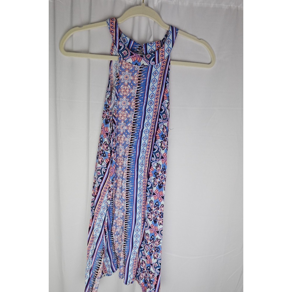 CG California Grown‎ Dress M Blue Graphic Print Sleeveless Rayon Summer